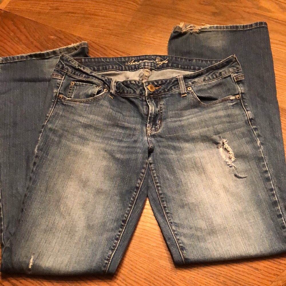 American Eagle Favorite Boyfriend Denim…low rise flare denim 14 XLong